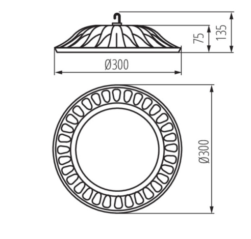 Šviestuvas sandėlio HIBO LED N 100W-NW 9000lm