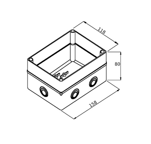 Dėžutė EP-LUX 158x118x80 skaidri IP55